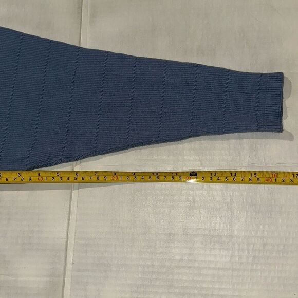 Cyrus Dusty Blue Batwing Dolman Sleeve Textured Knit Sweater Ladies Small - Picture 6 of 8